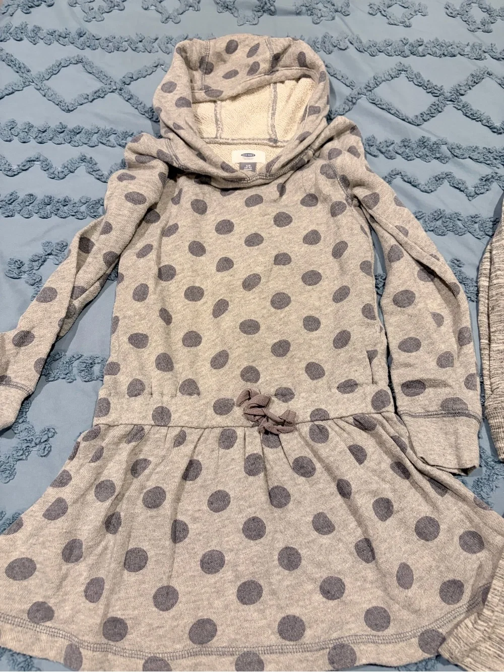 Old Navy Hooded Sweatshirt Dress Bundle Gray Polka Dot Size 6-7/Small
